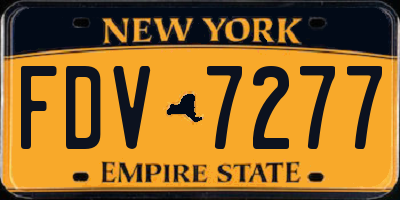 NY license plate FDV7277