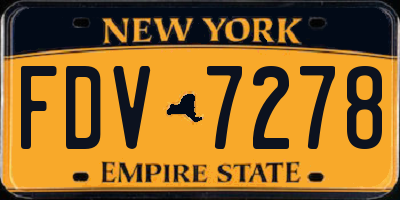 NY license plate FDV7278
