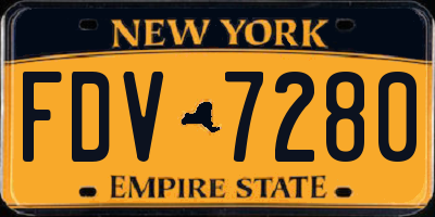 NY license plate FDV7280