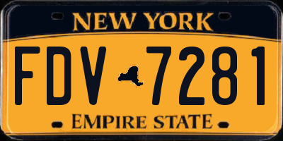 NY license plate FDV7281