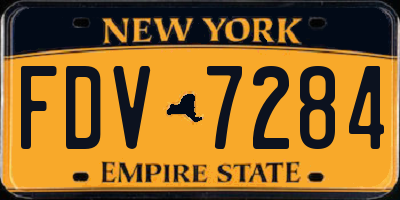 NY license plate FDV7284