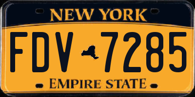 NY license plate FDV7285