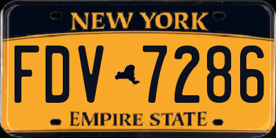 NY license plate FDV7286