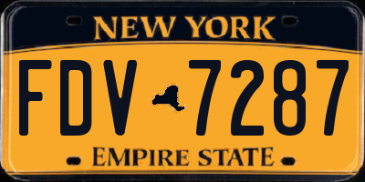 NY license plate FDV7287