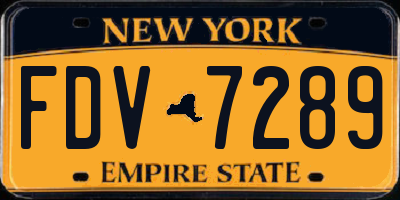 NY license plate FDV7289