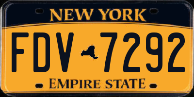 NY license plate FDV7292