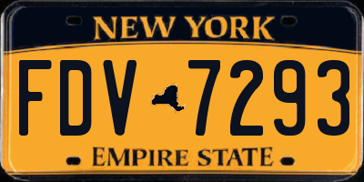 NY license plate FDV7293