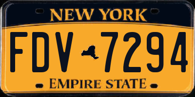 NY license plate FDV7294