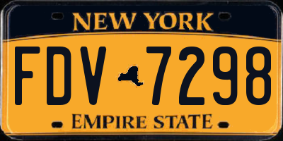 NY license plate FDV7298