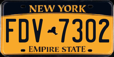 NY license plate FDV7302