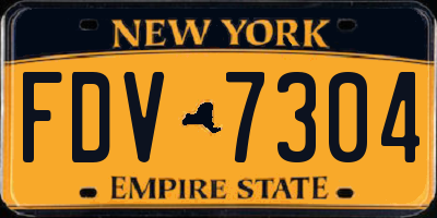 NY license plate FDV7304