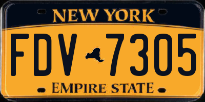NY license plate FDV7305