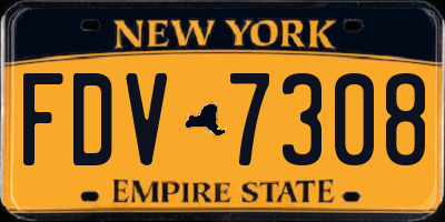 NY license plate FDV7308