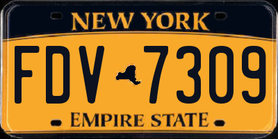 NY license plate FDV7309