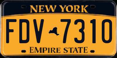 NY license plate FDV7310