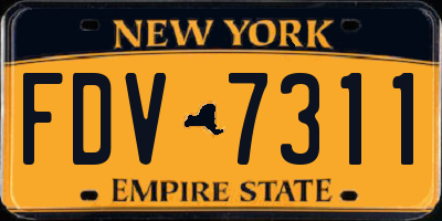 NY license plate FDV7311