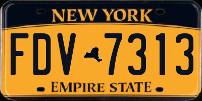 NY license plate FDV7313