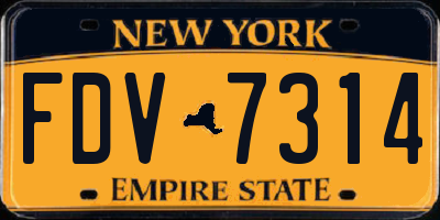 NY license plate FDV7314