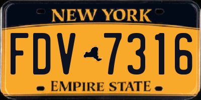 NY license plate FDV7316