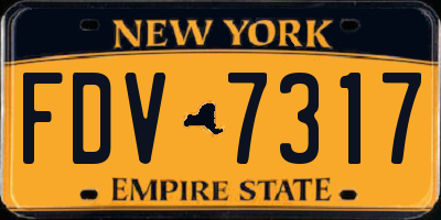 NY license plate FDV7317