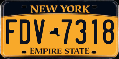 NY license plate FDV7318