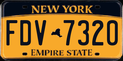 NY license plate FDV7320