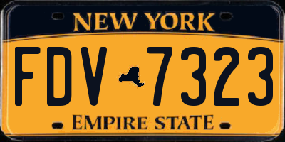 NY license plate FDV7323