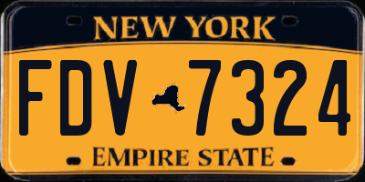 NY license plate FDV7324