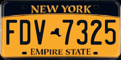 NY license plate FDV7325