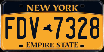 NY license plate FDV7328