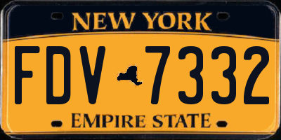 NY license plate FDV7332
