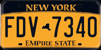 NY license plate FDV7340