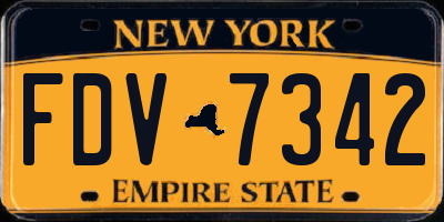 NY license plate FDV7342