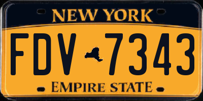 NY license plate FDV7343