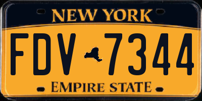 NY license plate FDV7344