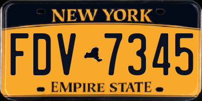 NY license plate FDV7345
