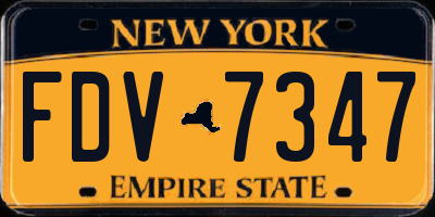 NY license plate FDV7347