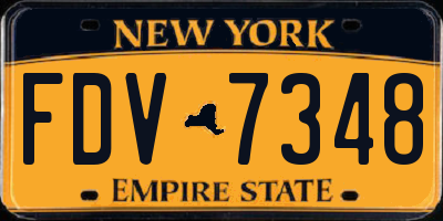 NY license plate FDV7348