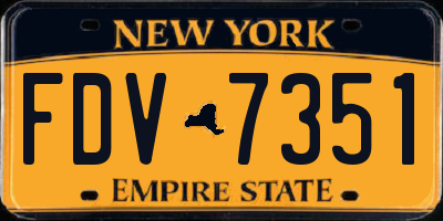 NY license plate FDV7351