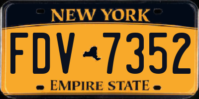 NY license plate FDV7352