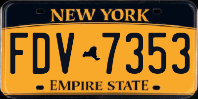 NY license plate FDV7353