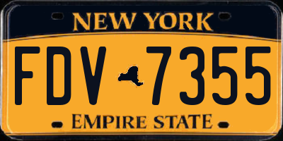 NY license plate FDV7355