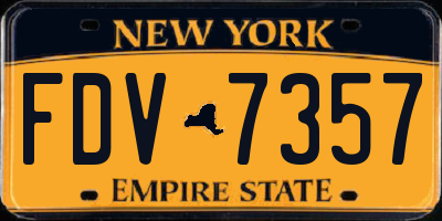 NY license plate FDV7357