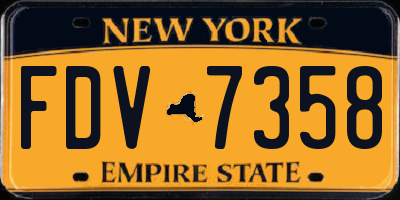 NY license plate FDV7358