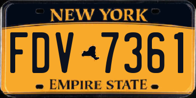 NY license plate FDV7361