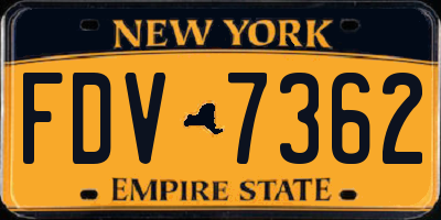 NY license plate FDV7362