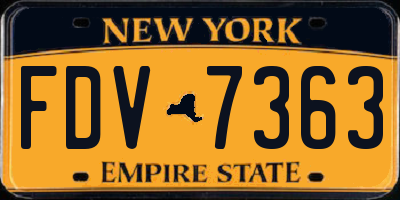 NY license plate FDV7363