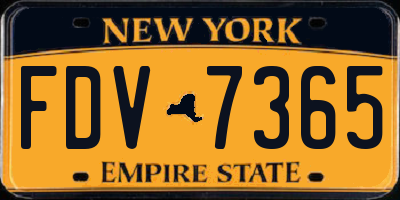 NY license plate FDV7365