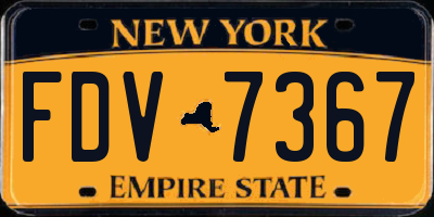 NY license plate FDV7367