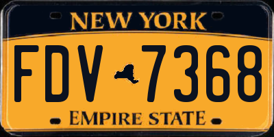 NY license plate FDV7368